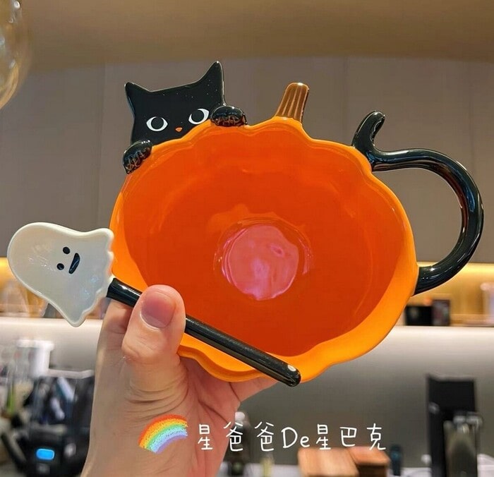 Starbucks Halloween Cups China - Black Cat & Pumpkin Ghost Cups