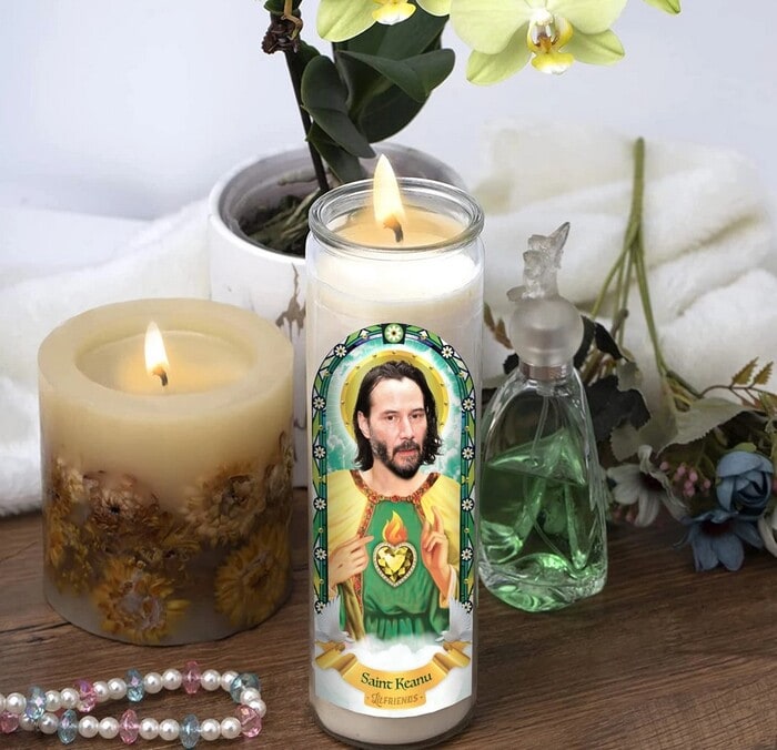Virgo Gift Guide - Saint Keanu Reeves Prayer Candle