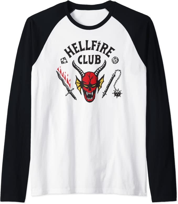 Eddie Munson Halloween Costume - hellfire baseball tee