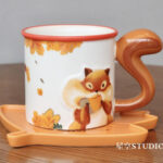 Starbucks Fall Squirrel Mug Collection - Maple Leaf Saucer and Tail Mug