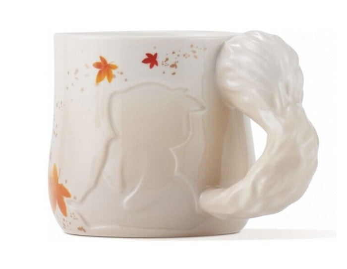 2023 Starbucks Autumn Relief Maple Leaves 12oz Coffee Mugs W/ Squirrel  Stick