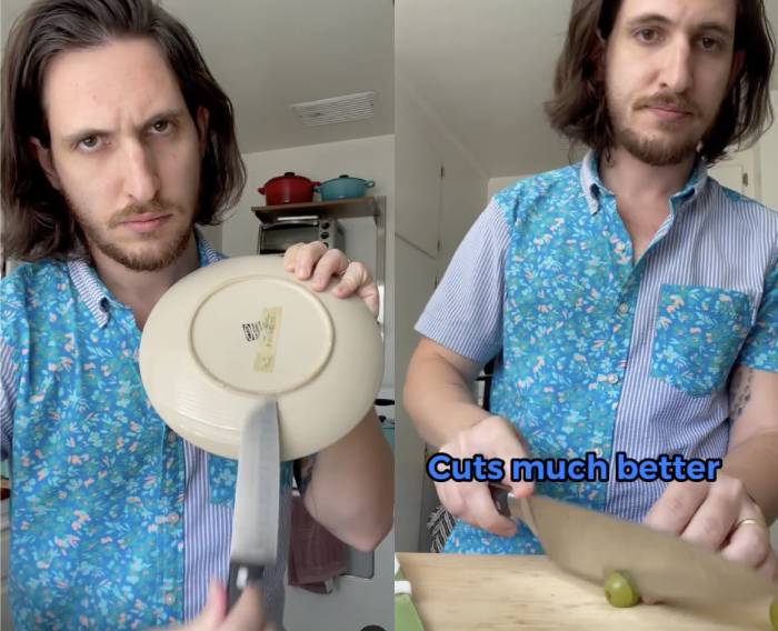 things to know before you're 30 - sharpen knife with plate