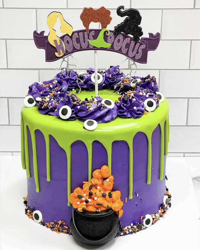 Hocus Pocus Cakes - green drip cake