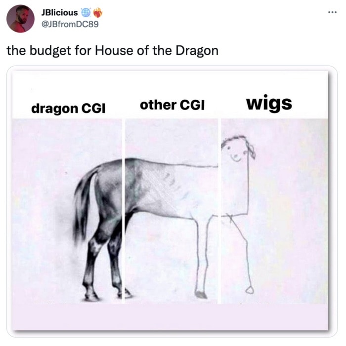 House of the Dragon Episode 3 Memes - wig budget