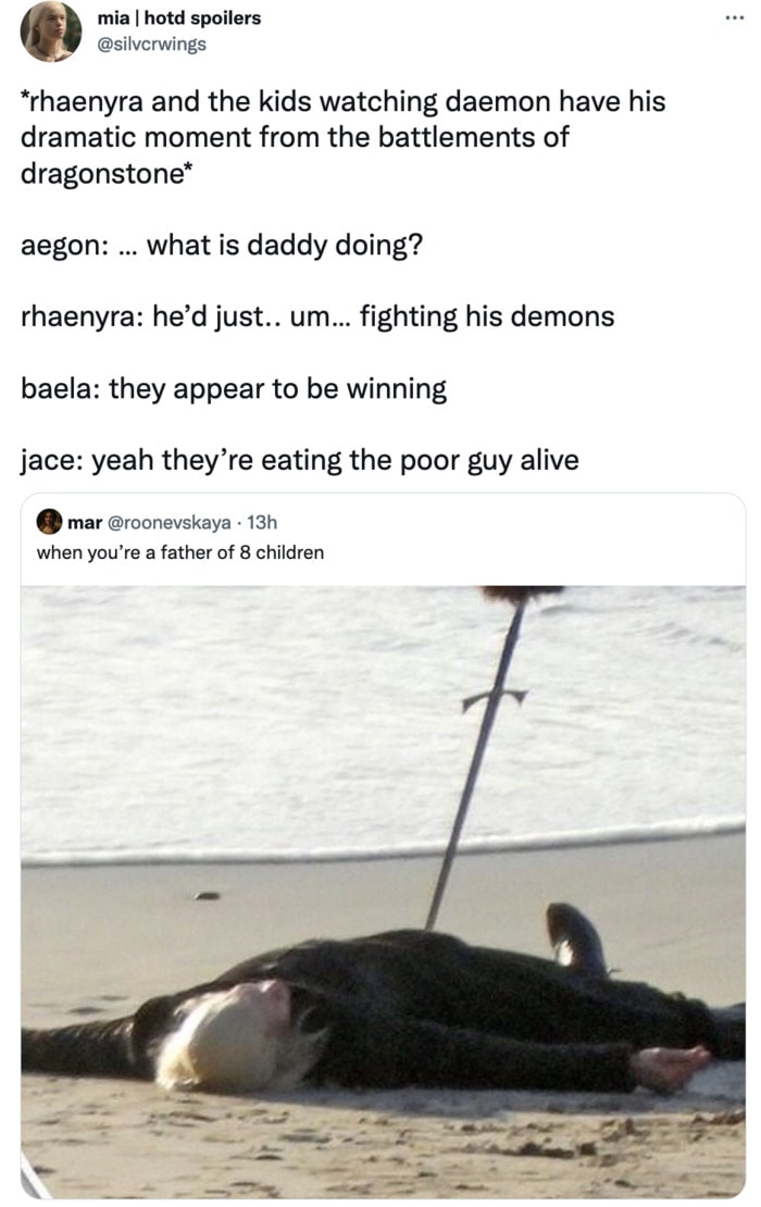 House of the Dragon Episode 6 Memes Tweets - daemon targaryen