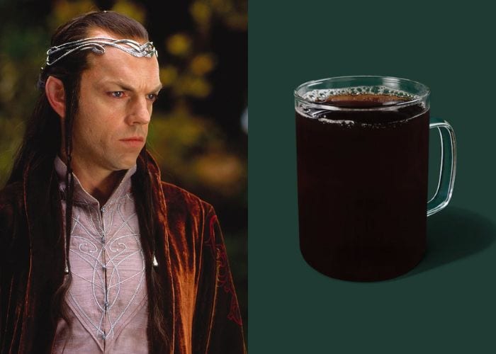 Lord of the Rings Starbucks Order - Elrond black coffee