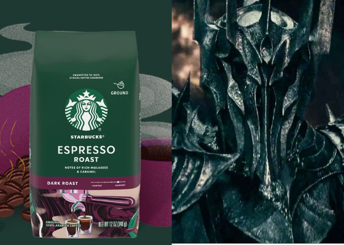 Lord of the Rings Starbucks Order - Sauron coffee grounds