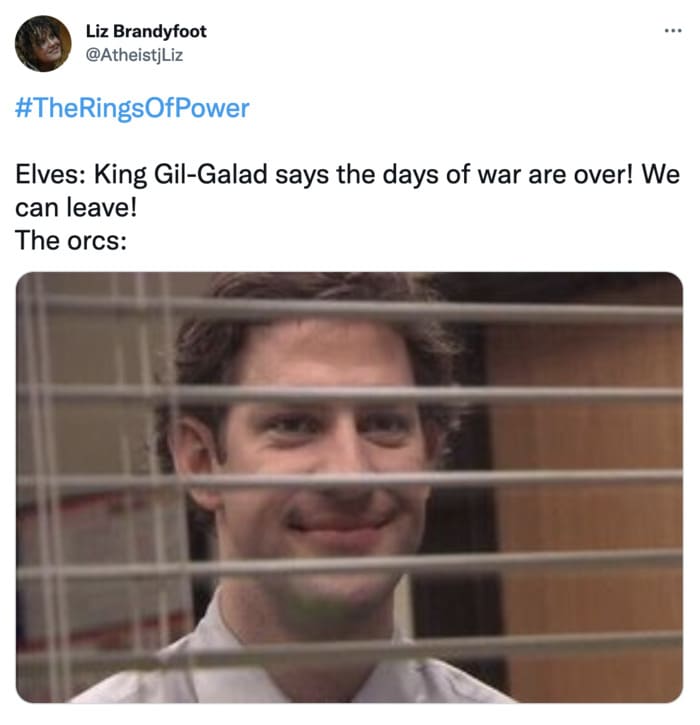 Lord of the Rings of Power Memes Tweets - elves orcs office