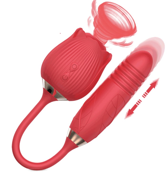 Rose Vibrator Review - rose toy with dildo