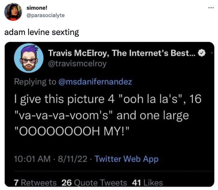 Adam Levine Text Memes Tweets - oooh la la