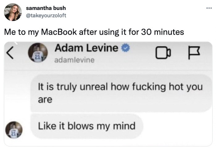 Adam Levine Text Memes Tweets - macbook