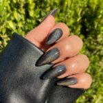 Black Nails - Black Stiletto Nails With Glitter