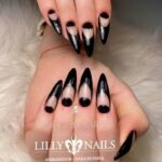 Black Nails - Black Tips With Negative Space