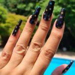 Black Nails - Black Base With Rainbow Polka Dots Nail Wraps