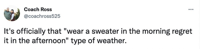Fall Memes - sweating in sweaters