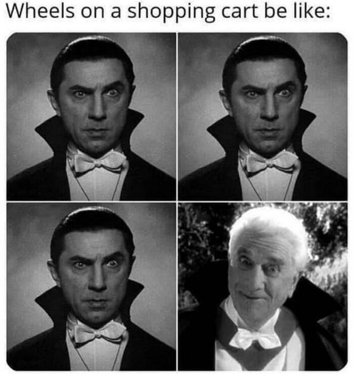 Halloween Memes - wheels on shopping cart
