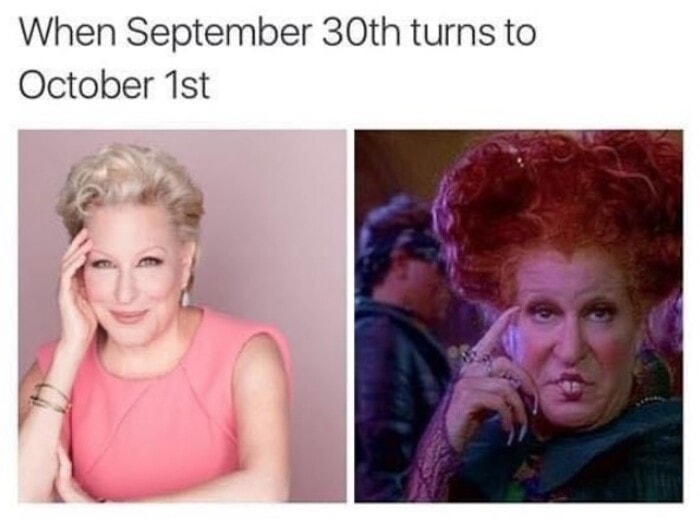 Halloween Memes - september 30th turns to october 1st