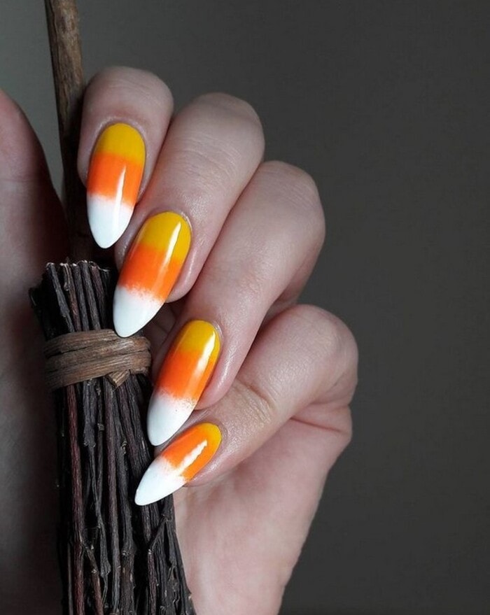 Halloween Nails - Ombre Candy Corn Nails