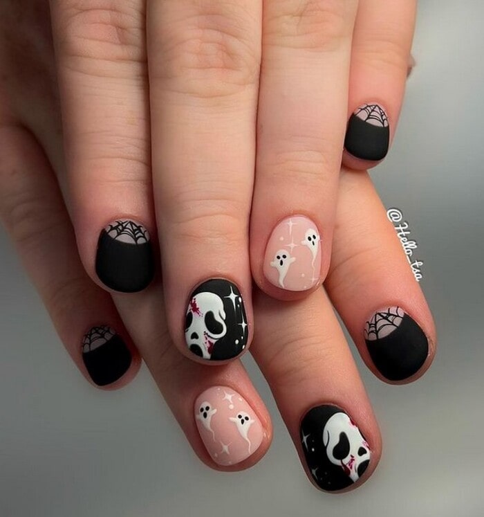 Halloween Nails - Ghosts and Scream Nail Art