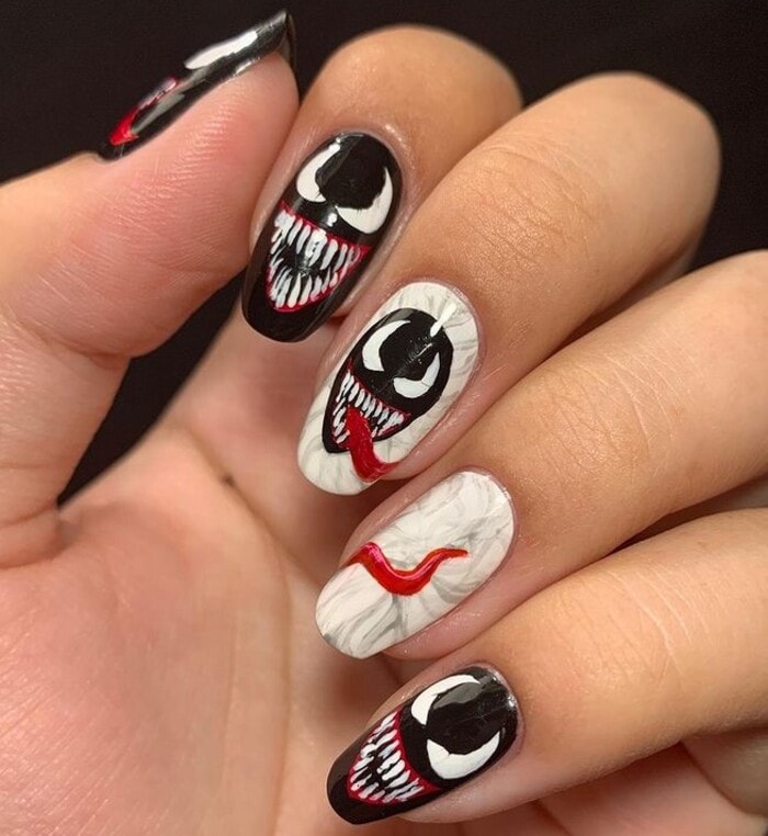 Halloween Nails - Scary Venom Nail Design