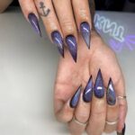 Halloween Nails - Purple Glitter Stiletto Nails