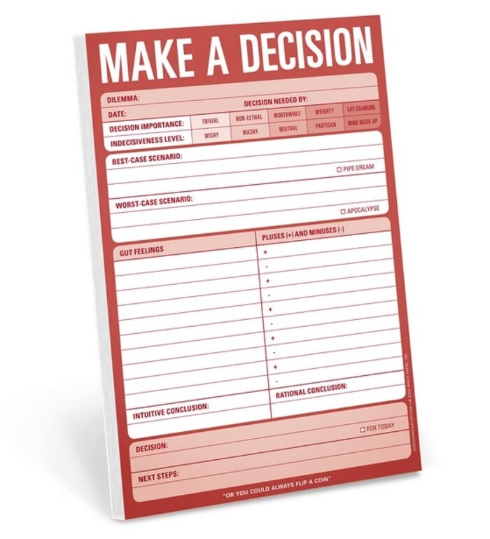 Libra Gift Guide - Knock Knock Make a Decision Pad