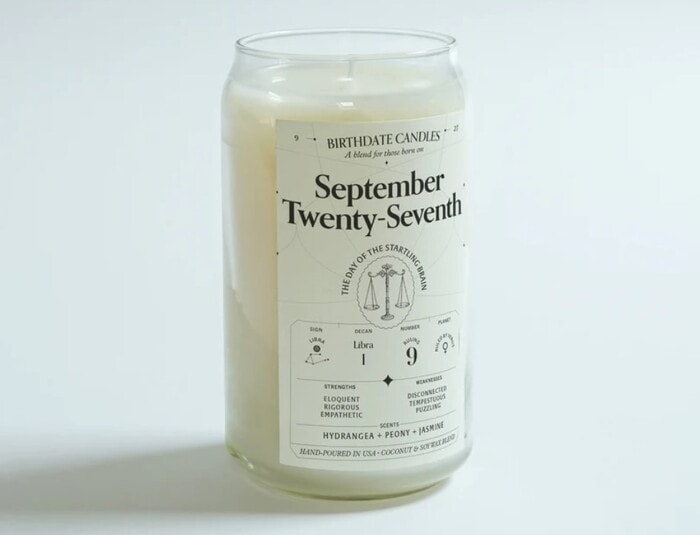 Libra Gift Guide - The Birthdate Candle