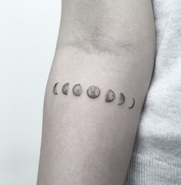 Small Tattoo Ideas - Moon Cycle