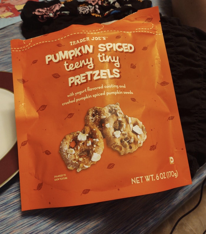 Trader Joe's Fall Items 2022 - Pumpkin spiced teeny tiny pretzels