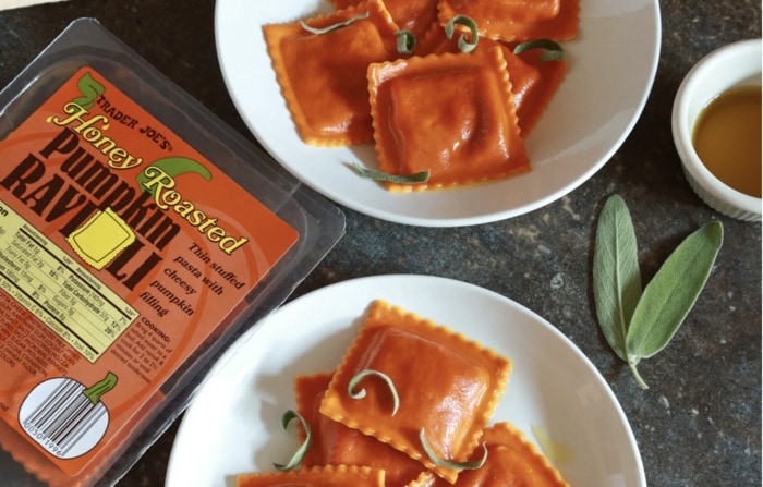 Trader Joe's Fall Items 2022 - Honey roasted pumpkin ravioli 