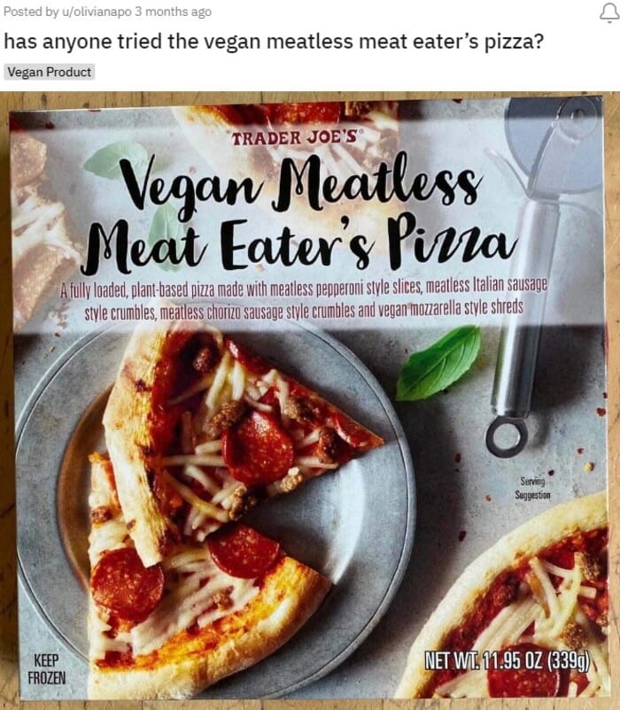 Trader Joe's Pizza - Vegan Meatless Meat Eater’s Pizza