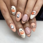 Cute Halloween Nails - pastel orange