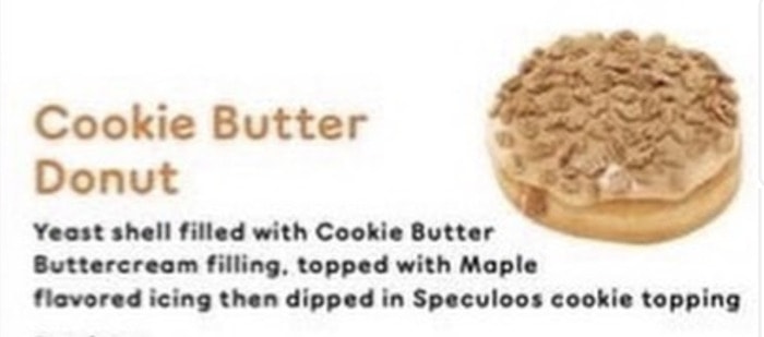 Dunkin Holiday Menu 2022 - Cookie Butter Donut