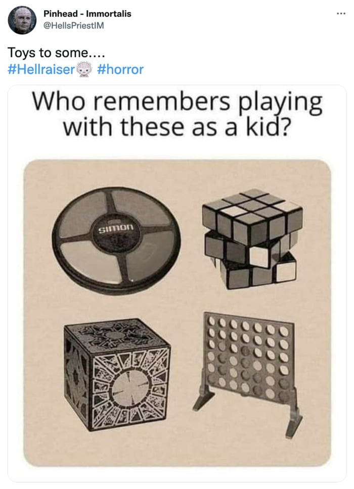 Hellraiser Memes Tweets - puzzle games rubix cube simon says connect four
