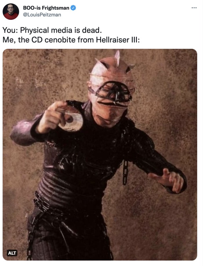 Hellraiser Memes Tweets - CD throwing cenobite