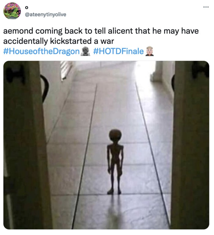 House of the Dragon Finale Memes Tweets - aemond alien explaning