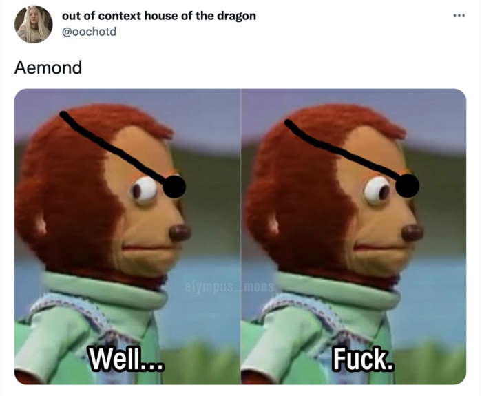 House of the Dragon Finale Memes Tweets - Aemond puppet side eye