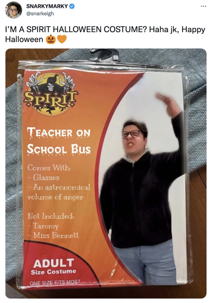 Spirit Halloween Costume Memes - Teacher On Bus