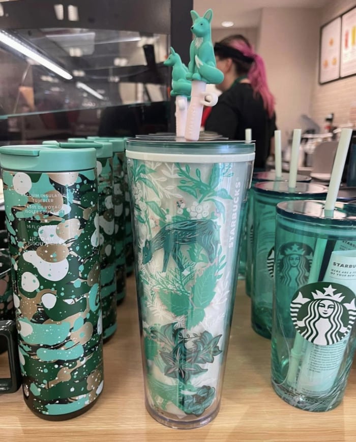Starbucks Holiday Cups 2022 - Mint Green Enchanted Forest