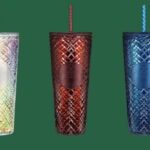 Starbucks Holiday Cups 2022 - Iridescent Jeweled Tumblers in White, Red, Blue
