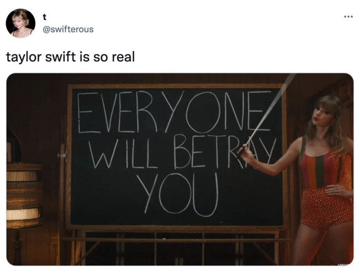 Taylor Swift Midnights Memes Tweets - everyone will betray you
