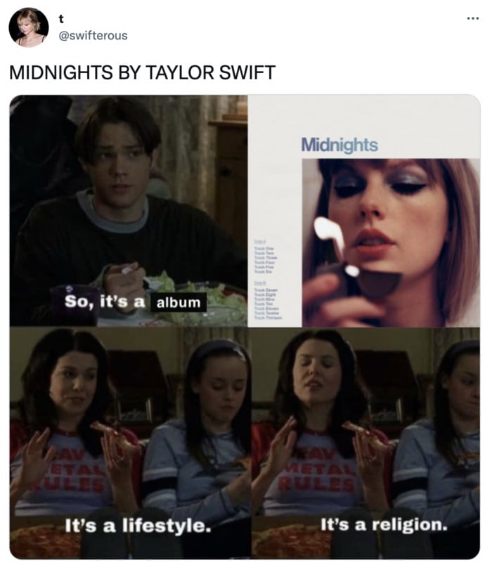 Taylor Swift Midnights Memes Tweets - Gilmore Girls lifestyle religion