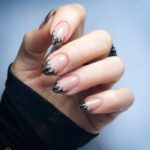 Bat Nail Art Ideas - Bat French Tips