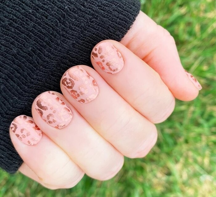 Best Nail Stickers - Rose Gold Cheetah Nail Wraps