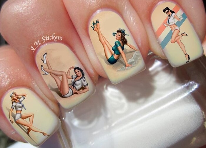 Best Nail Stickers - Vintage Women Nail Decals