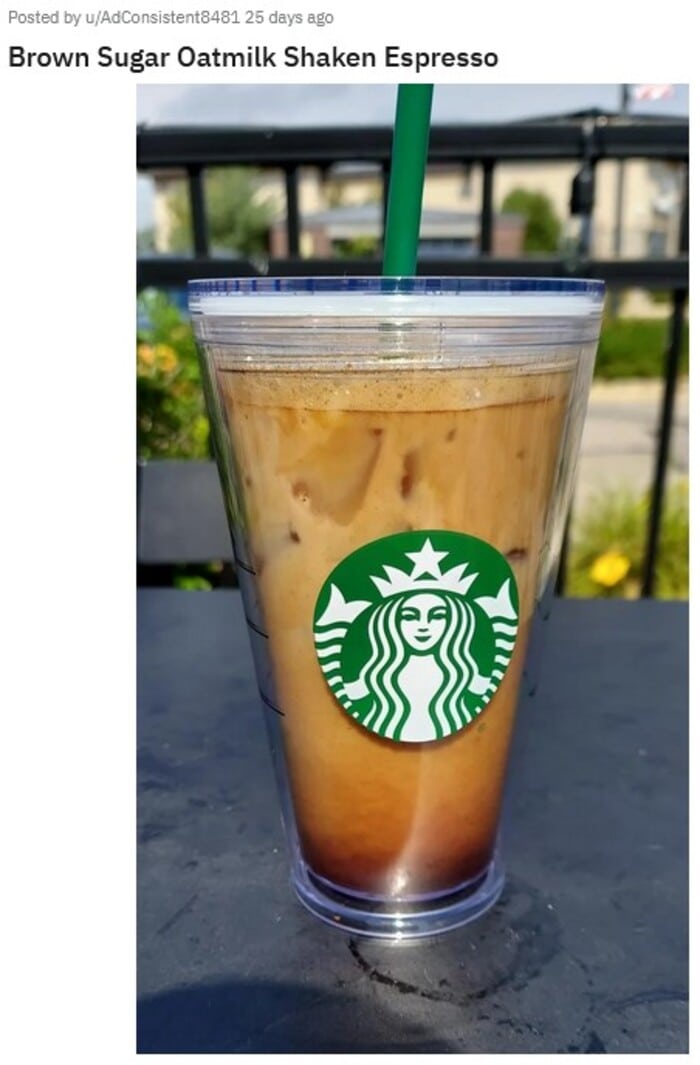 Best Starbucks Drink - Iced Brown Sugar Oatmilk Shaken Espresso