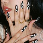 Coffin Nails - Trippy Checker Press On Nails