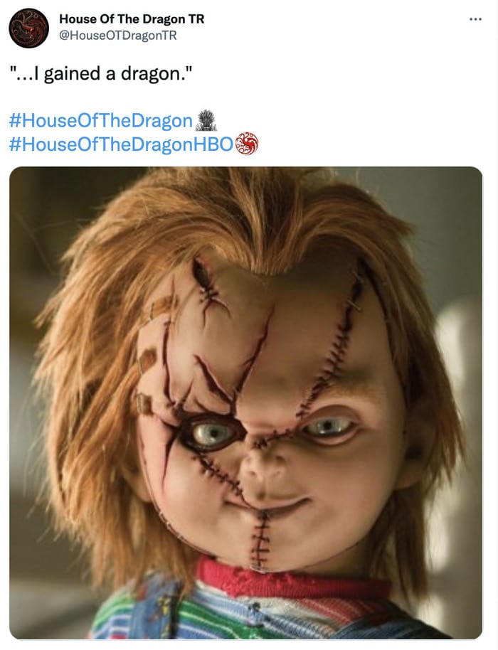 House of the Dragon Episode 7 Memes Tweets - chuckie got my dragon