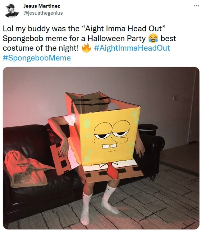 Meme Costumes - “Aight Imma Head Out” Spongebob Meme Costume