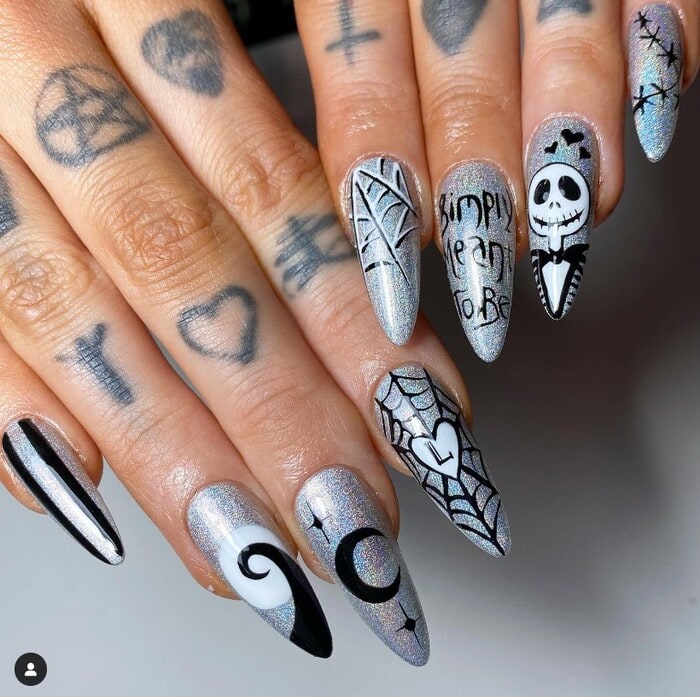 Nightmare Before Christmas Nail Designs - Simply Meant To Be Nails